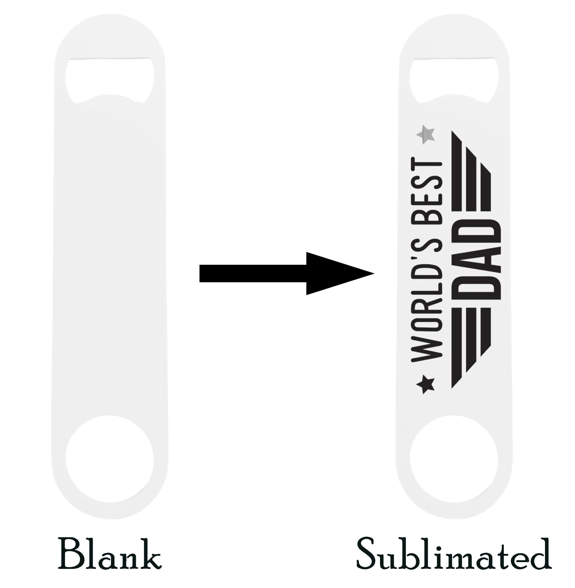 10x Sublimation White Metal Bar Blade Bottle Opener - Image 4