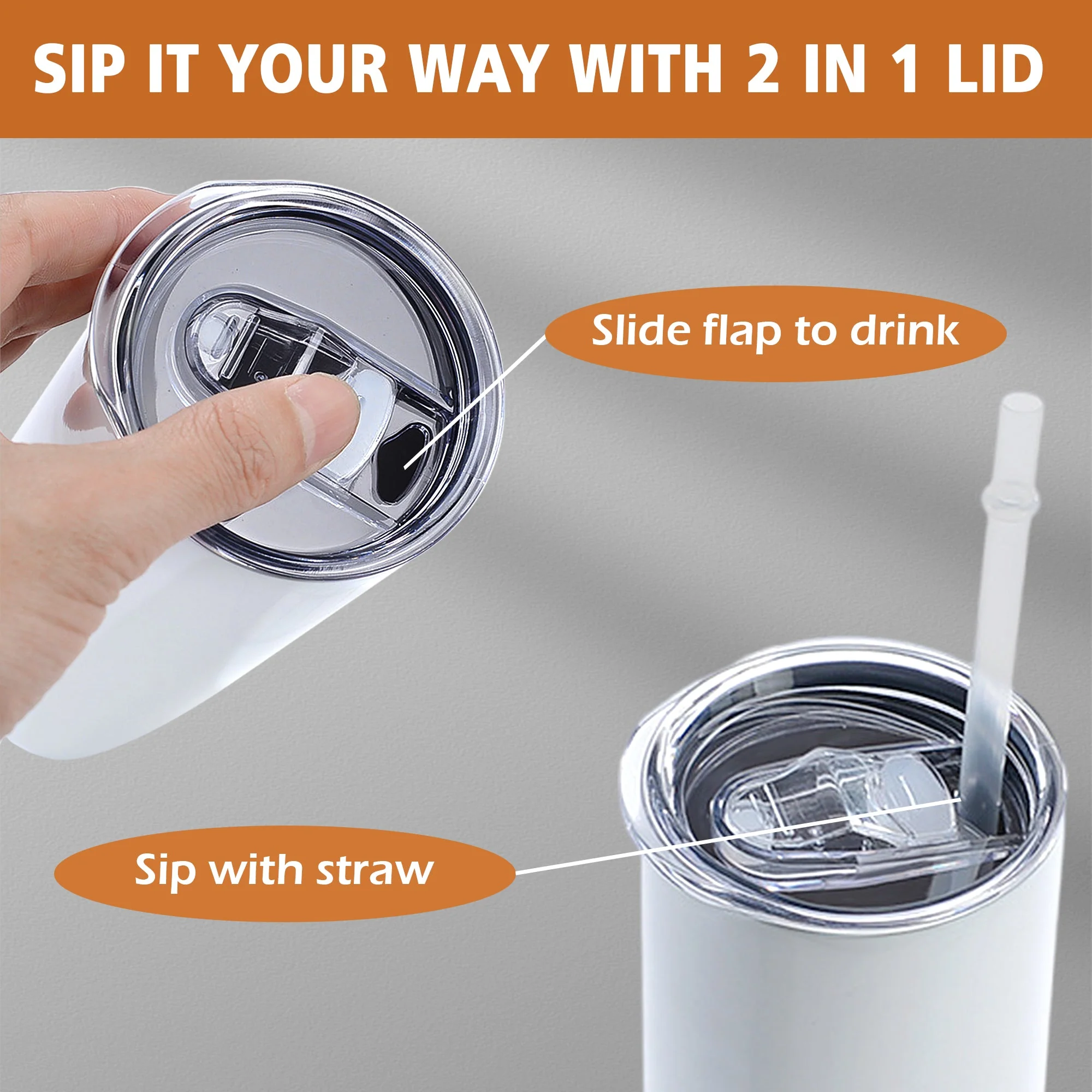 15oz sublimation tumbler - Flat Edge - Image 4