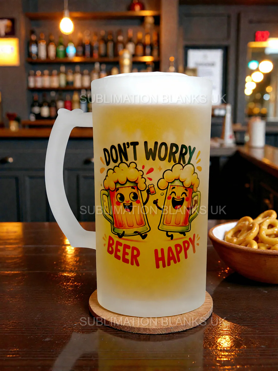2x 16oz Frosted Sublimation Beer Steins - Image 4