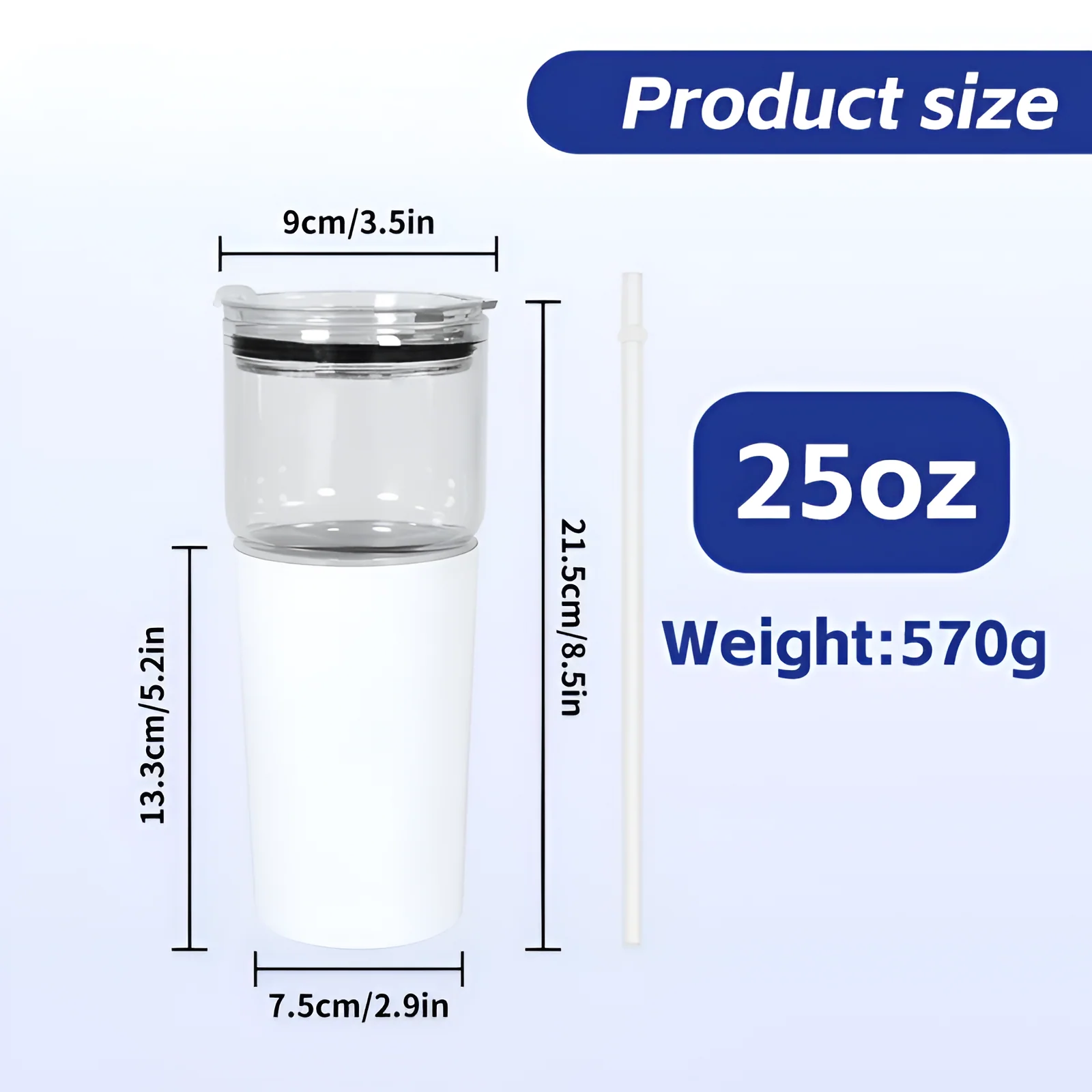 CLEARANCE 2in1 sublimation tumbler with a glass - Image 11