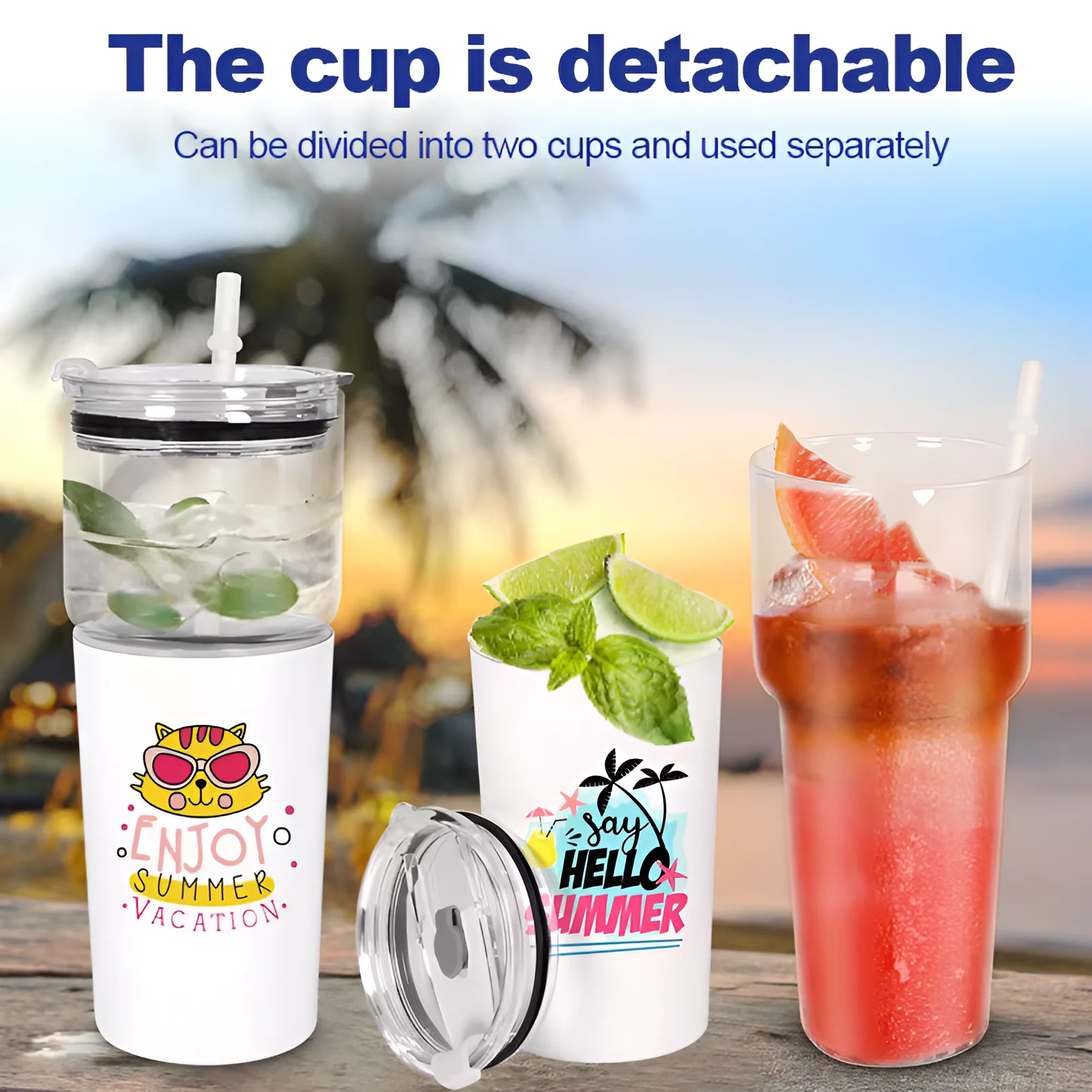 CLEARANCE 2in1 sublimation tumbler with a glass - Image 3