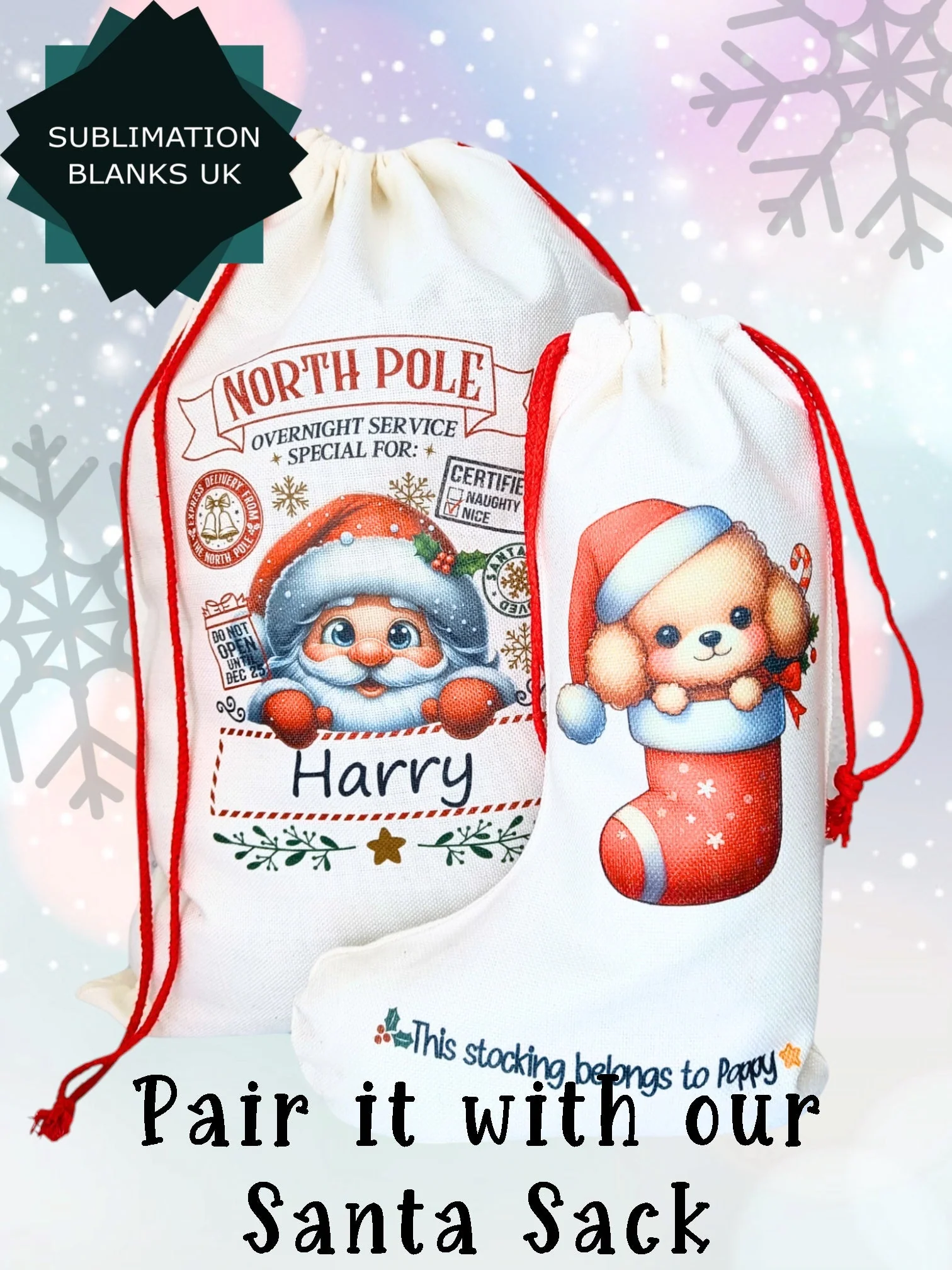 Linen Sublimation Stocking - Image 5