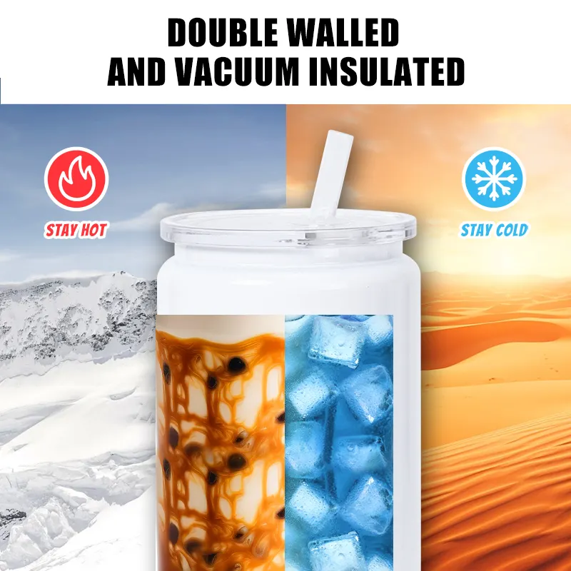 CLEARANCE 16oz stainless steel sublimation tall can - Image 3