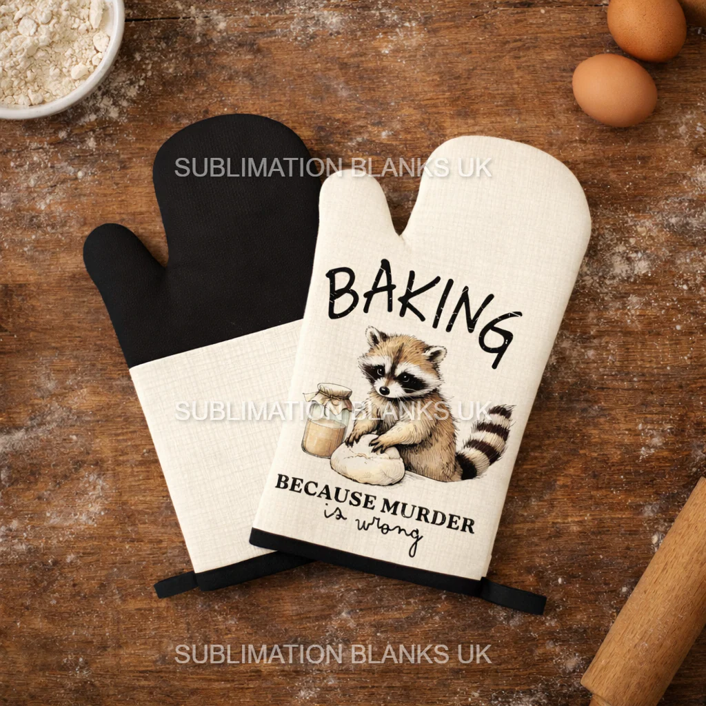 Sublimation Linen Oven Mitts with Silicon Patch (Pair) - Image 3