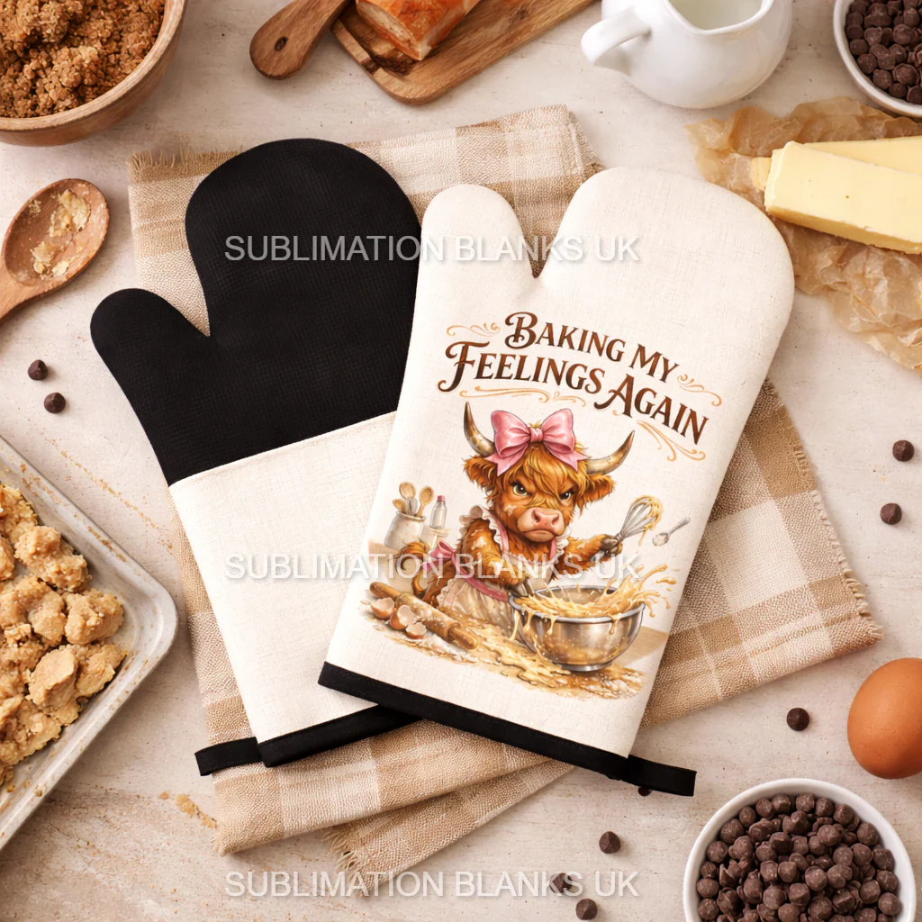 Sublimation Linen Oven Mitts with Silicon Patch (Pair) - Image 4