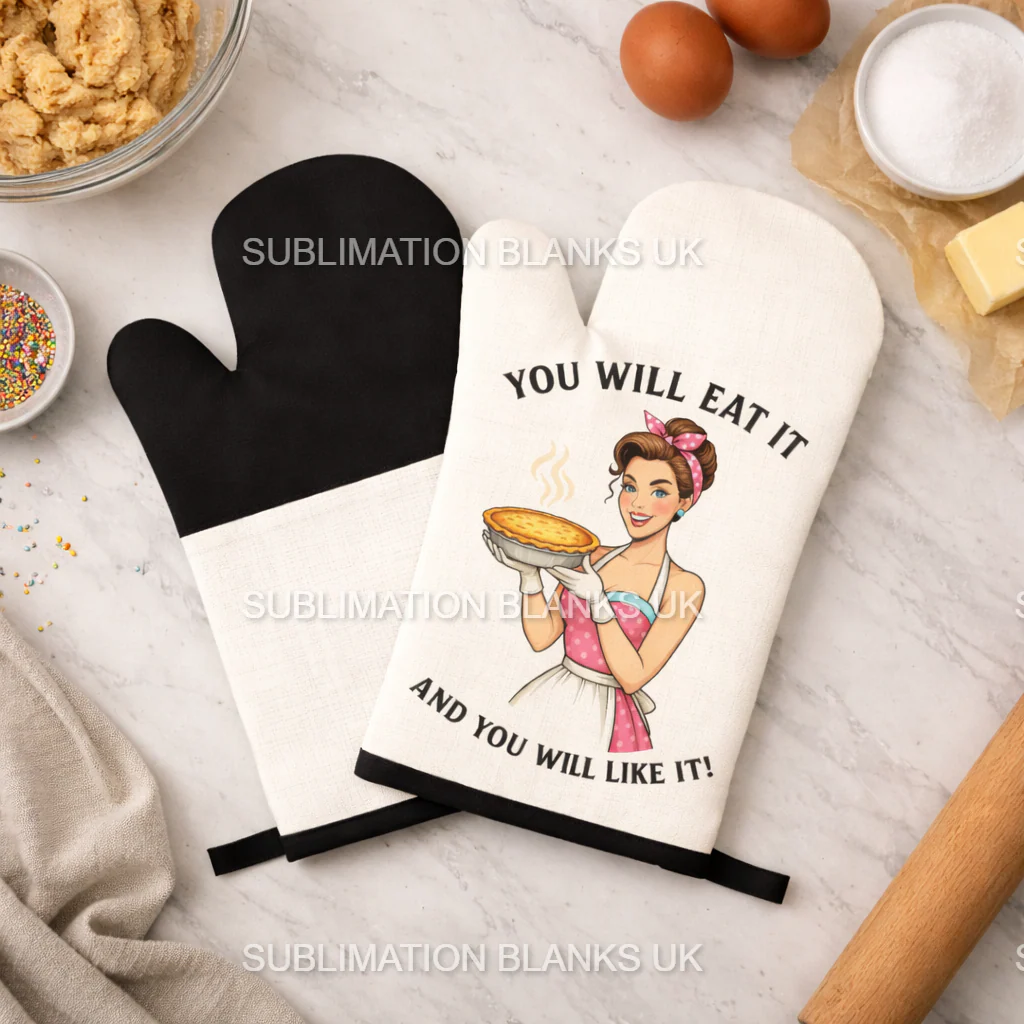 Sublimation Linen Oven Mitts with Silicon Patch (Pair) - Image 5