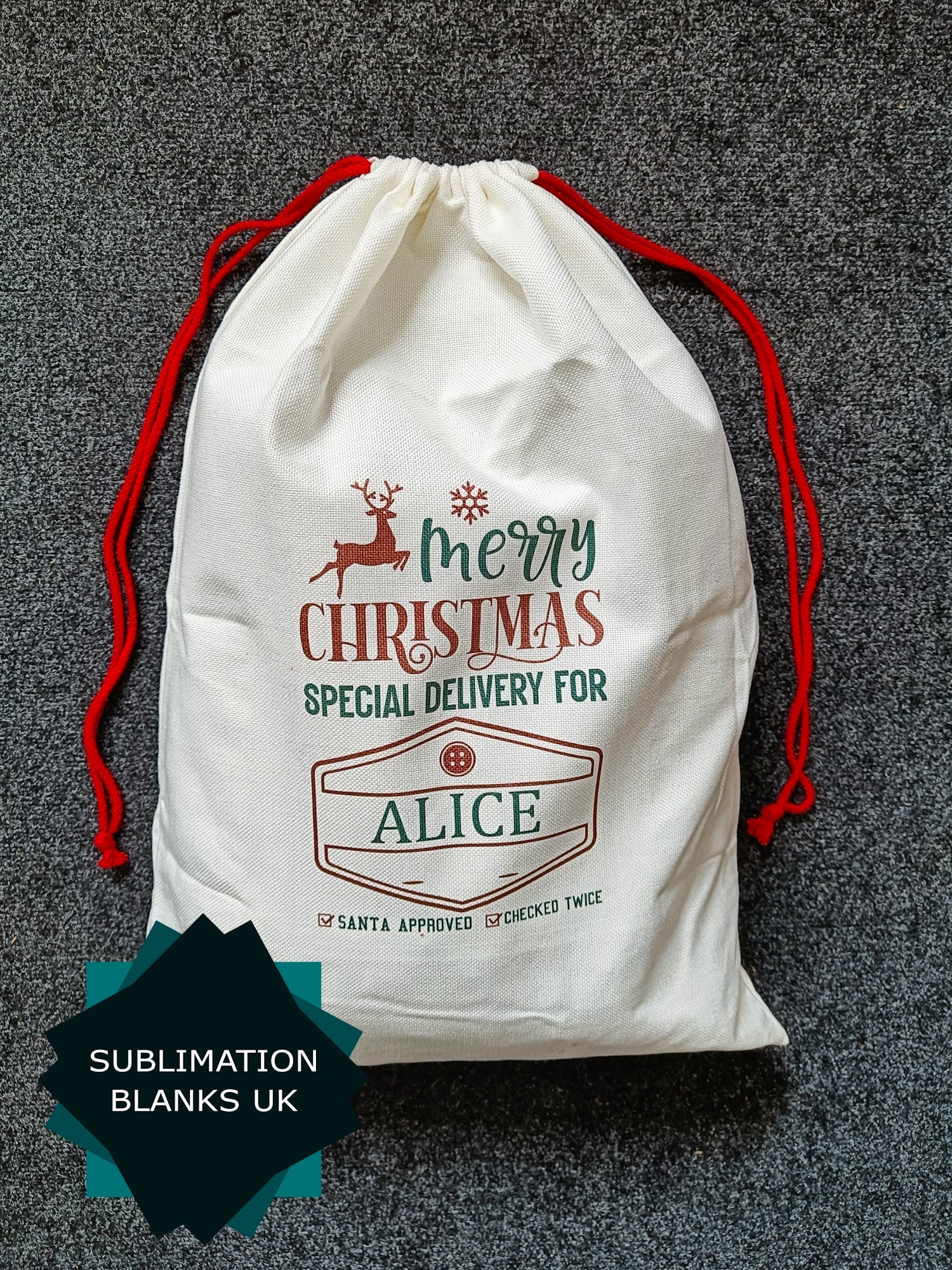 Linen Sublimation Santa Sack - Image 9